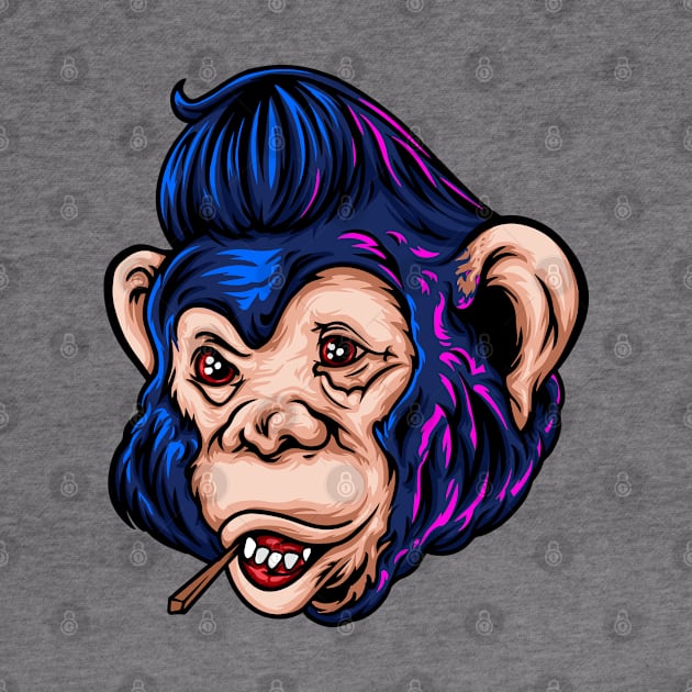 Monkey blue face by Mako Design 